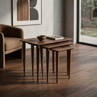 Bruin bijzettafel modern design inrichting luxe koffietafel woonkamer