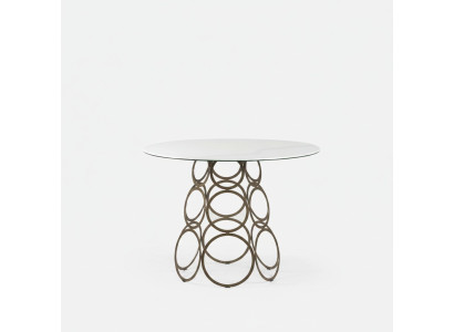 Eetkamertafel Eettafel Rond Keukentafel met Metalen Tafelpoten 100×100cm Nieuw