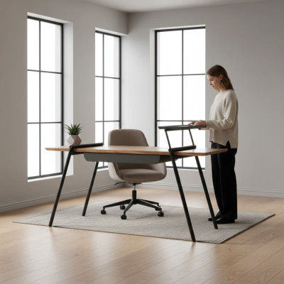 Kantoormeubilair Werktafel Bruin Bureau Hout Computertafel Tafel Inrichting