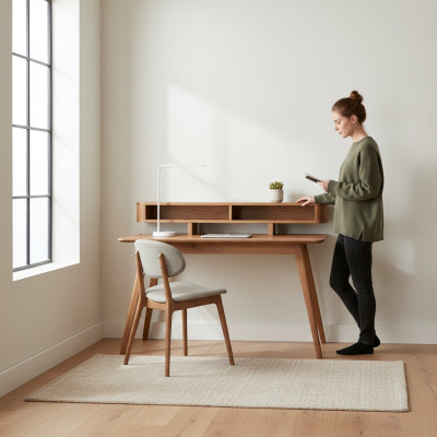 Schrijftafel Hout Meubels Computertafel Tafel Luxe Ontwerp Inrichting Nieuw