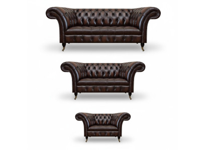 Woonkamermeubilair Chesterfield bankstellen bank leer luxueuze bankstel