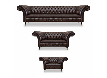 Chesterfield Leder Bruin Woonkamer Meubels Sofa Set Luxe Inrichting.