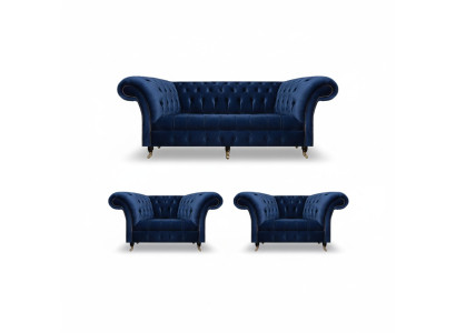 Chesterfield luxe inrichting 2x fauteuil driezitsbank bank woonkamer 3+1+1