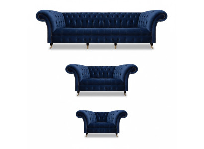 Woonkamerset 3-delig Chesterfield Blauw Textiel Luxe Bankstellen Design Inrichting --> Woonkamerset 3-delig Chesterfield Blauw Textiel Luxe Bankstellen Ontwerp Inrichting