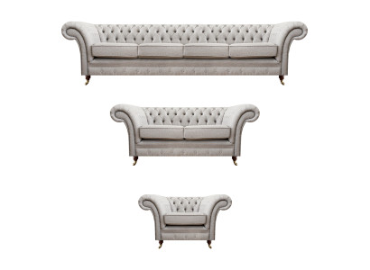 Chesterfield grijze set luxe meubels bankstellen volledige woonkamer