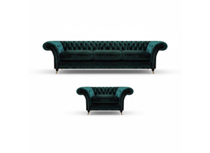 Luxe volledige woonkamerbankbank Driepersoons Nieuwe Chesterfield-fauteuil