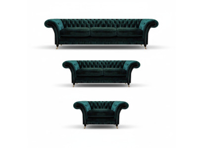 Woonkamer luxe inrichting compleet bankstellen banken Chesterfield gestoffeerd 3+2+1