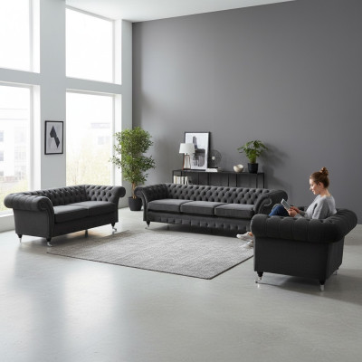 Bankstel Banken Bankstellen Woonkamer Fauteuil Chesterfield Inrichting 3+2+1
