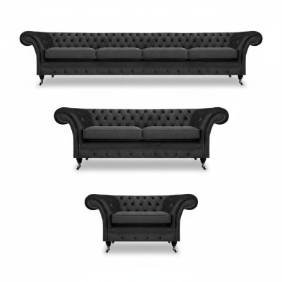 Compleet set Chesterfield bankstellen inrichting bankstel fauteuil woonkamer 4+2+1