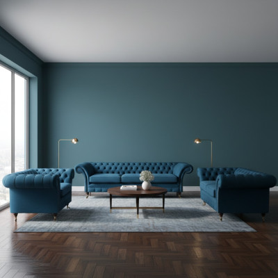 Ontwerper Chesterfield bankstel banken bank bekleding set woonkamer 3+2+1