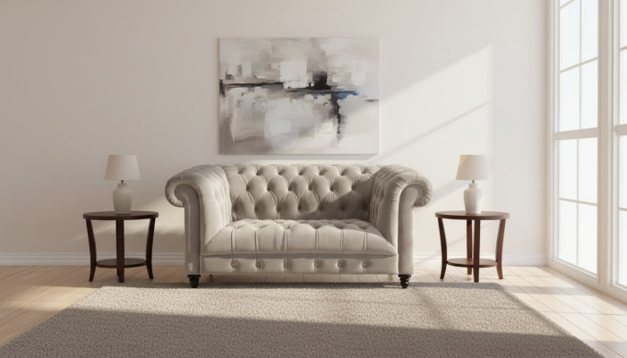 Chesterfield bank tweezits inrichting Chesterfield gestoffeerde meubels woonkamer