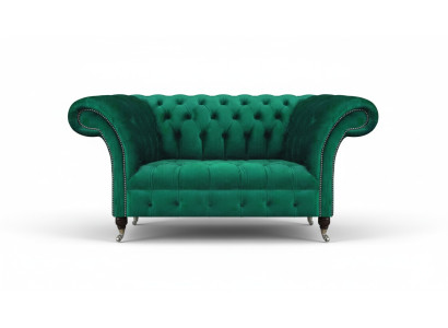 Chesterfield sofa tweezitsbank groen inrichting woonkamer gestoffeerde sofa