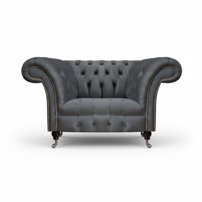 Chesterfield Moderne Grijze Fauteuil Designer Woonkamer Elegante Leunstoel