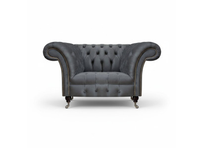 Chesterfield Moderne Grijze Fauteuil Designer Woonkamer Elegante Leunstoel