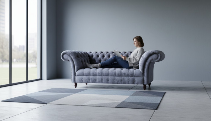 Chesterfield Moderne Woonkamer Textielbank Designer Stoffen Banken Meubels