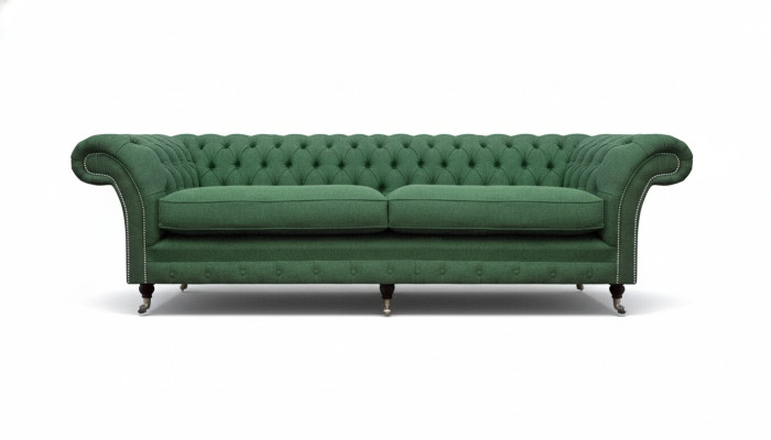 Chesterfield groene tweezitsbank woonkamer luxueus tweezitsmeubel.