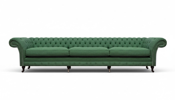 Chesterfield Donkergroene Bank Moderne Gestoffeerde 3-Zits Luxe Meubels