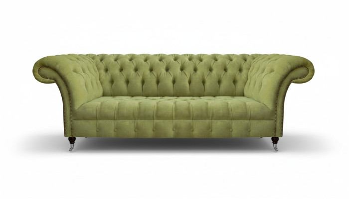 Chesterfield lichtgroene bank moderne woonkamer driezitter luxe meubels