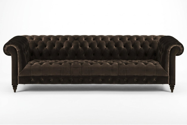 Chesterfield woonkamerbank bruine vierzits luxe zitmeubelen