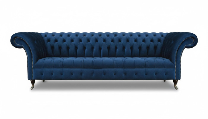Blauwe Chesterfield gestoffeerde meubels Designer textielbank Moderne stoffen sofa