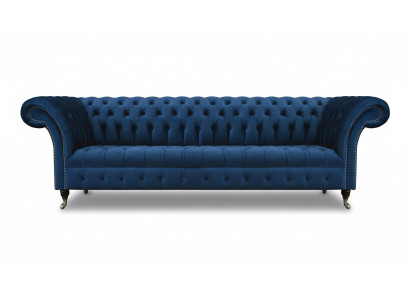 Blauwe Chesterfield gestoffeerde meubels Designer textielbank Moderne stoffen sofa