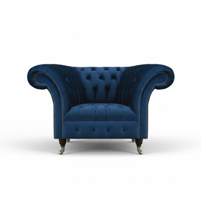Blauer Chesterfield Eenzitter Woonkamer Fauteuil Bekleding Moderne Meubels