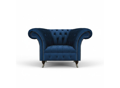 Blauer Chesterfield Eenzitter Woonkamer Fauteuil Bekleding Moderne Meubels