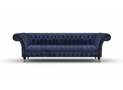 Blauwe Chesterfield zitmeubels woonkamer vierzitsbank gestoffeerde sofa's