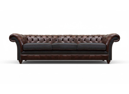 Braun-grijze Chesterfield driezits woonkamer bankstellen luxe bank