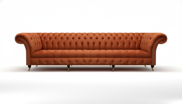 Chesterfield bruine bank designer zitbanken woonkamer gestoffeerde meubels