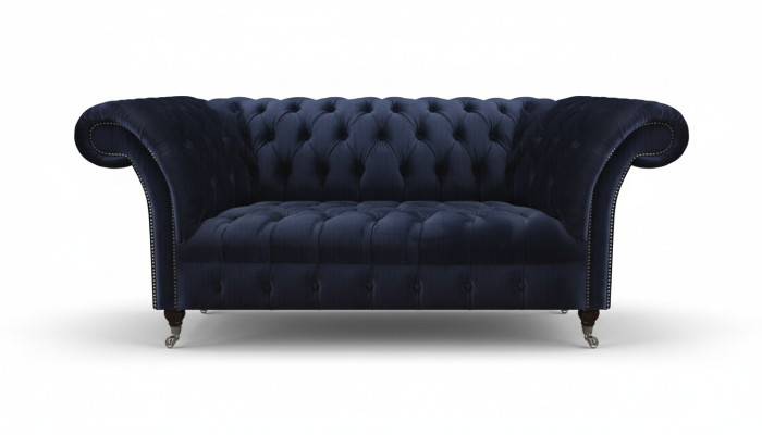 Donkerblauwe gestoffeerde Chesterfield-bank woonkamer textielsofa moderne meubels