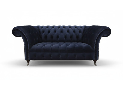 Donkerblauwe gestoffeerde Chesterfield-bank woonkamer textielsofa moderne meubels