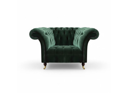 Chesterfield Groene Fauteuil Textielfauteuil Stoffenzitter Woonkamer Meubilair
