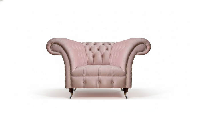 Chesterfield Rosa Fauteuil Woonkamer Designer Stoffenfauteuil 1-zitter