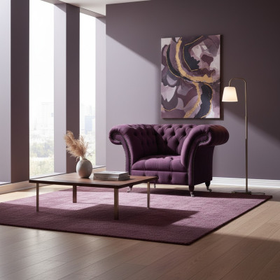 Chesterfield Lila Fauteuil Woonkamer Eenzitter Designer Elegante Leunstoel