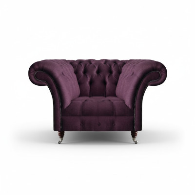 Chesterfield Lila Fauteuil Woonkamer Eenzitter Designer Elegante Leunstoel