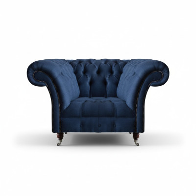 Blauwe Chesterfield fauteuil woonkamer 1-zits Luxe zitmeubilair