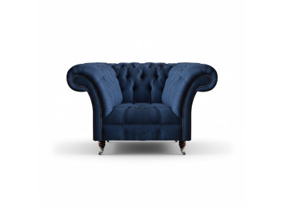 Blauwe Chesterfield fauteuil woonkamer 1-zits Luxe zitmeubilair
