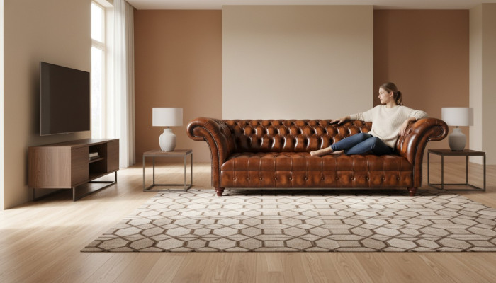 Chesterfield Lederen Sofa Bruin Kunstleren Bank Designer Edele Zitmeubelen