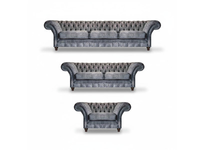 Chesterfield grijze textielgarnituur woonkamersofa's designerbanken