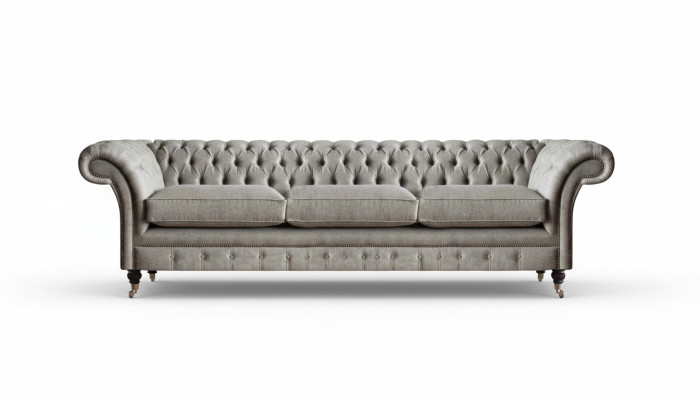 Chesterfield grijze driezits woonkamer gestoffeerde sofa's designer banken