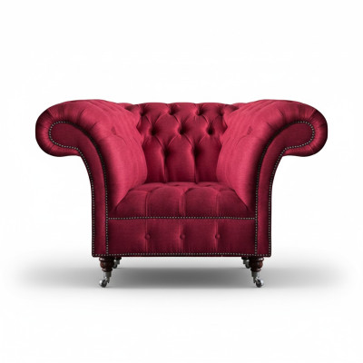 Chesterfield fauteuil roze designer zitelement luxe zitmeubel textiel woonkamer