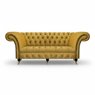 Chesterfield Luxe Meubels Driezitsbank Sofa Bankstel Textiel Gestoffeerde Bank Woonkamer