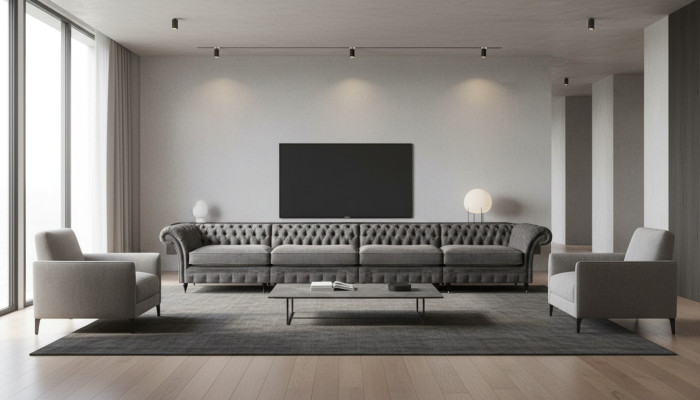 Chesterfield Designer Sofa Woonkamer Banken Luxe Bekleding 4-Zits