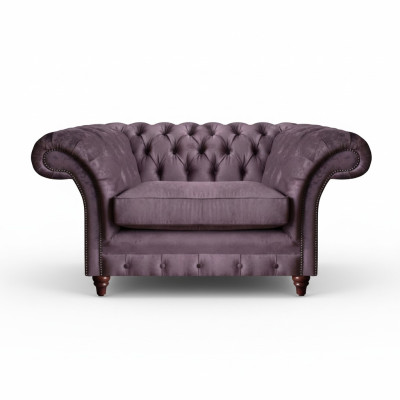 Chesterfield Lila Fauteuil Woonkamer Textiel Eenzitter Elegante 1-Zits