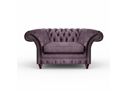 Chesterfield Lila Fauteuil Woonkamer Textiel Eenzitter Elegante 1-Zits