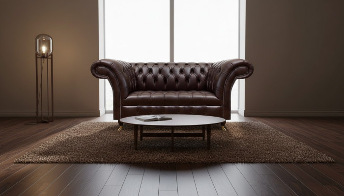 Chocoladebruin Chesterfield leren sofa designer kunstlederen sofa's tweezitter