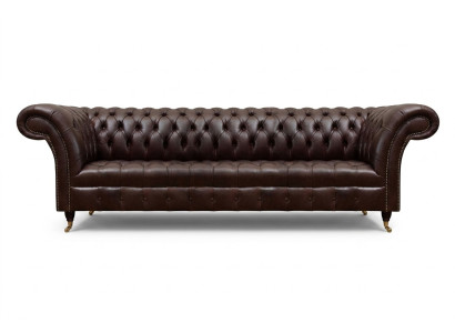 Bruin Chesterfield kunstleren bank, modern viersits sofa meubelstuk