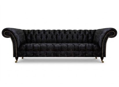 Chesterfield Moderne Zwarte Vierzitter Elegante Gestoffeerde Meubels 4-Zitter