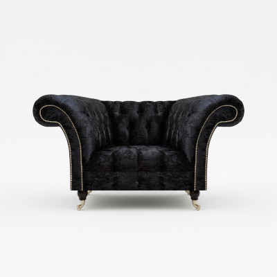 Chesterfield gestoffeerde fauteuil Zwarte eenzitter Luxueuze leunstoel
